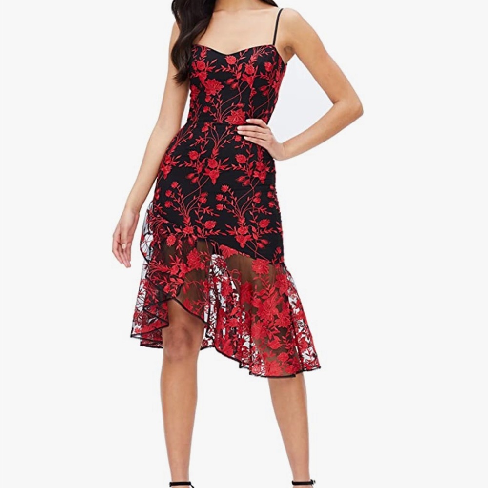 Dress the Population Cocktail dress - black and red - worn 1x